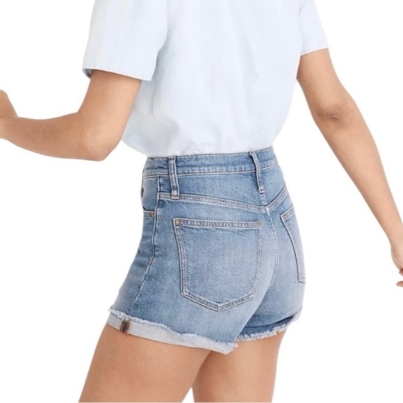 Madewell Blue Jean Shorts High-Waisted Rolled Cuff - Picture 2 of 13